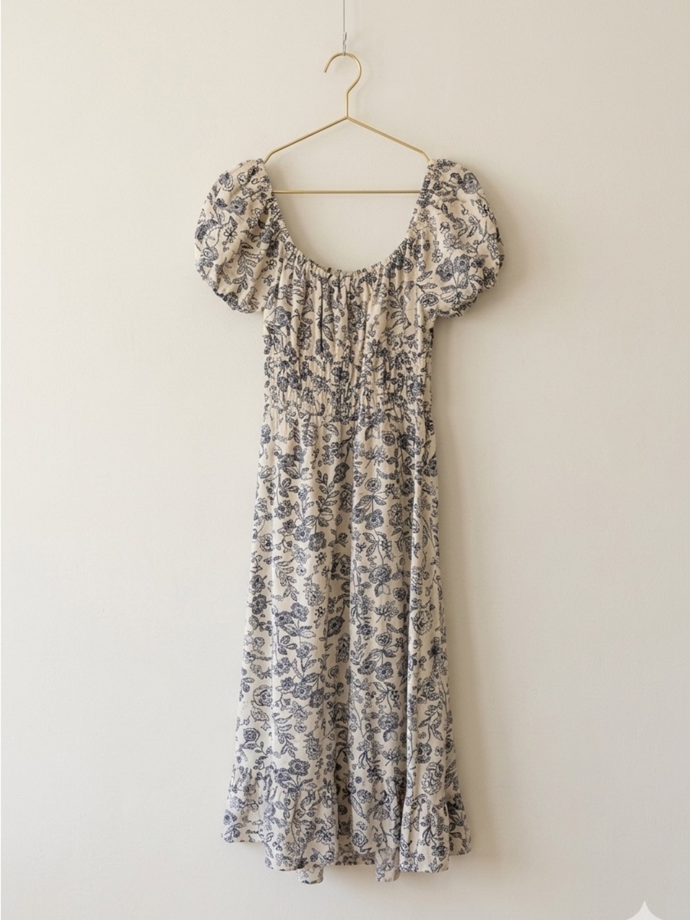 Navy Floral Midi Dress